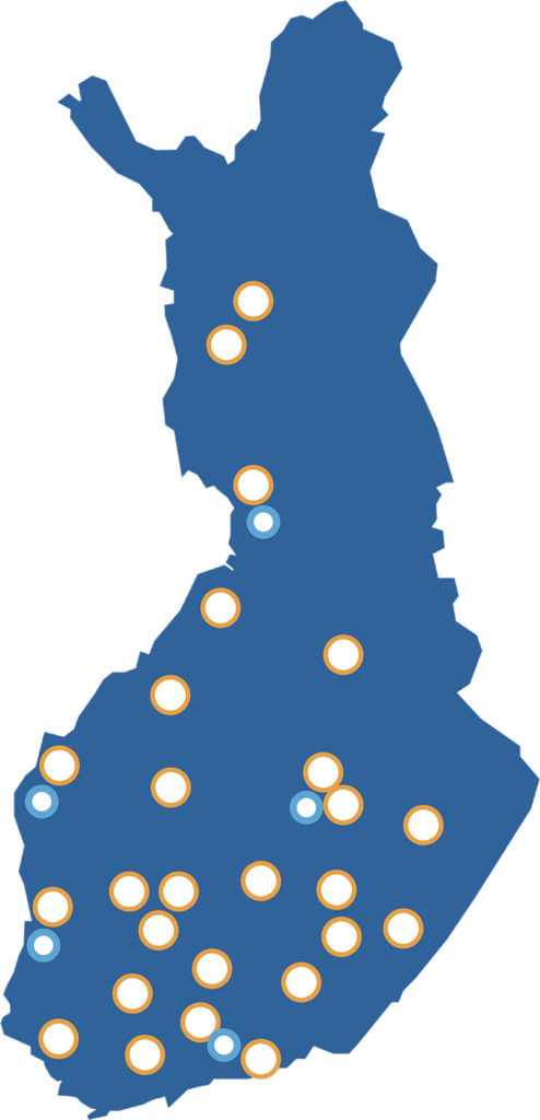 SPALin jäsenyhdistykset kartalla